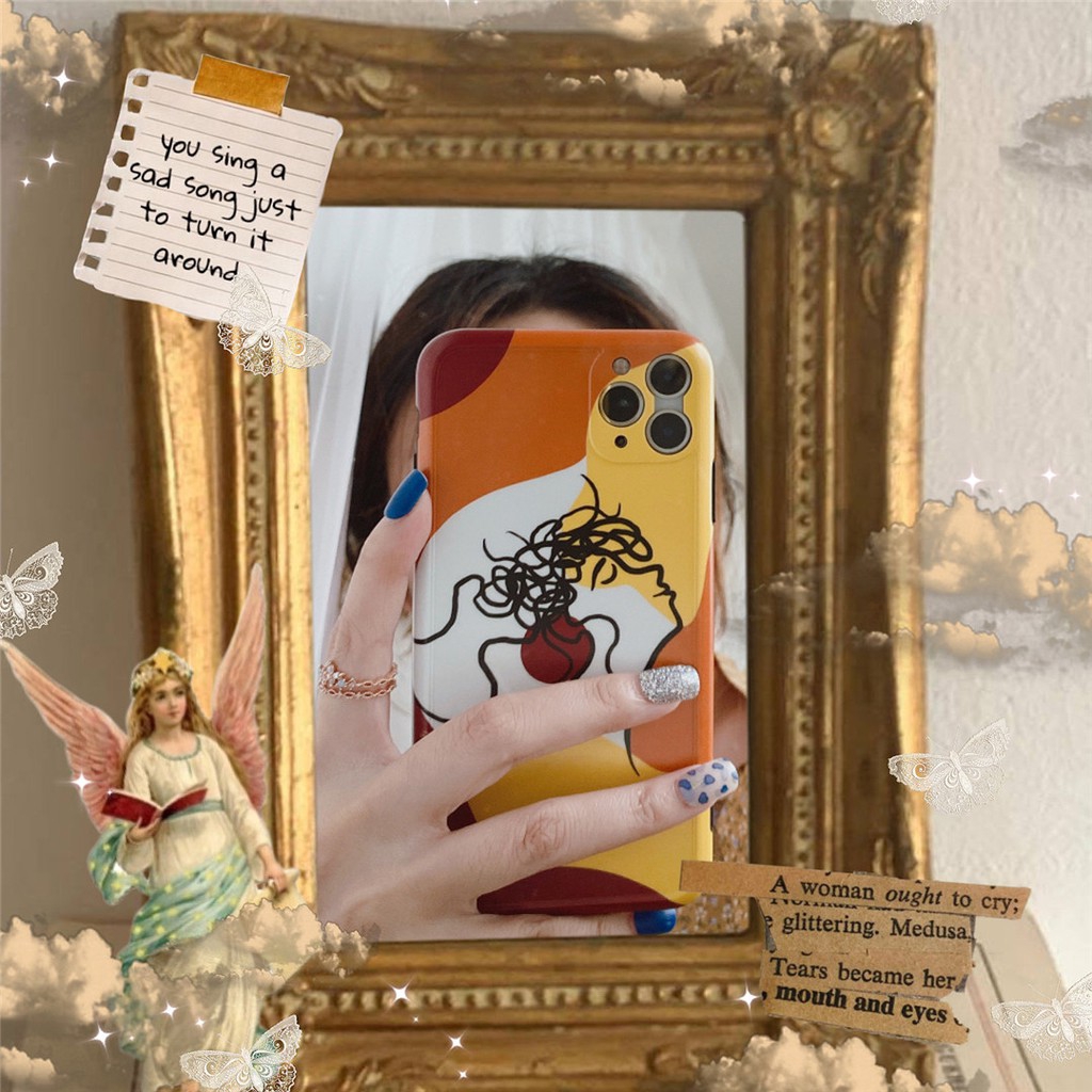 Soft Plastic Phone Cases Cute Couple cartoon Art girl Case suitable for iPhone11 PRO MAX 7/8plus SE2020 X/XS XR XSMAX