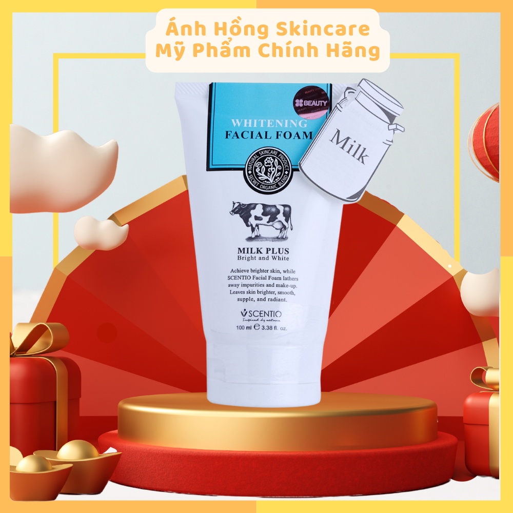 Sữa Rửa Mặt Dưỡng Trắng Scentio Milk Plus Whitening Facial Foam