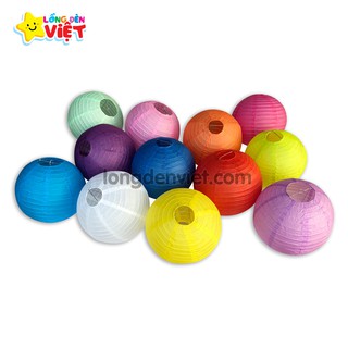 Lồng đèn tròn giấy trang trí nhiều màu, nhiều size