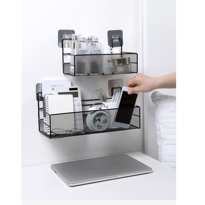 Giá Sắt Hình Chữ Nhật Treo Tường/Giỏ Sắt Đựng Đồ Đa Năng/Kệ Sắt Treo Tường SƠn Chống Gỉ Tiết Kiệm Không Gian