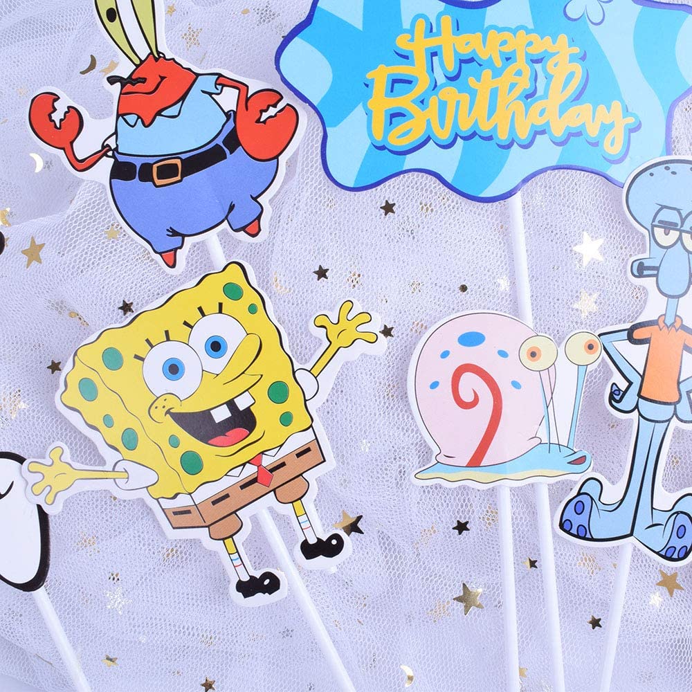 Topper Trang Trí Bánh Kem Hình Nhân Vật Hoạt Hình Spongebob