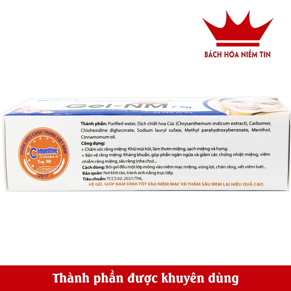 Gel giảm nhiệt miệng. gel bôi nhiệt miệng Tuýp 7.5g dùng nhiều lần - làm thơm miệng, sạch khuẩn, ngừa sâu răng