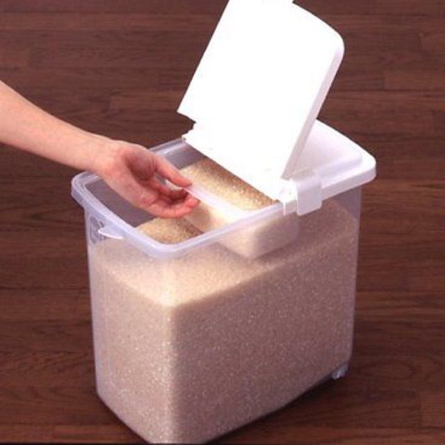 THÙNG GẠO 10KG NẮP BẬT CÓ BÁNH XE INOMATA NHẬT