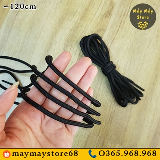 Dây giày tròn màu đen dài 120cm