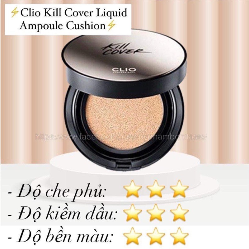 PHẤN NƯỚC CLIO CUSHION KILL COVER AMPOULE | BigBuy360 - bigbuy360.vn