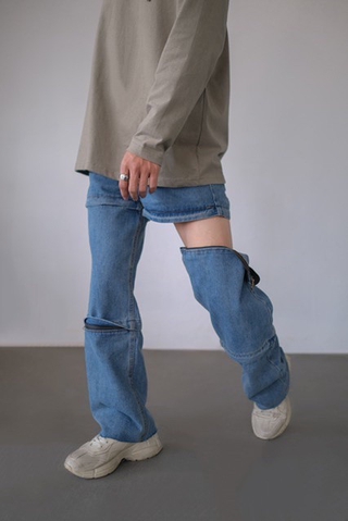 Quần jeans nam nữ cao cấp khoá đùi q218 by coccach