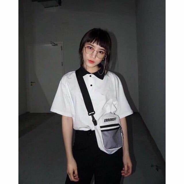 ÁO THUN POLO TRƠN UNISEX MIX CỔ