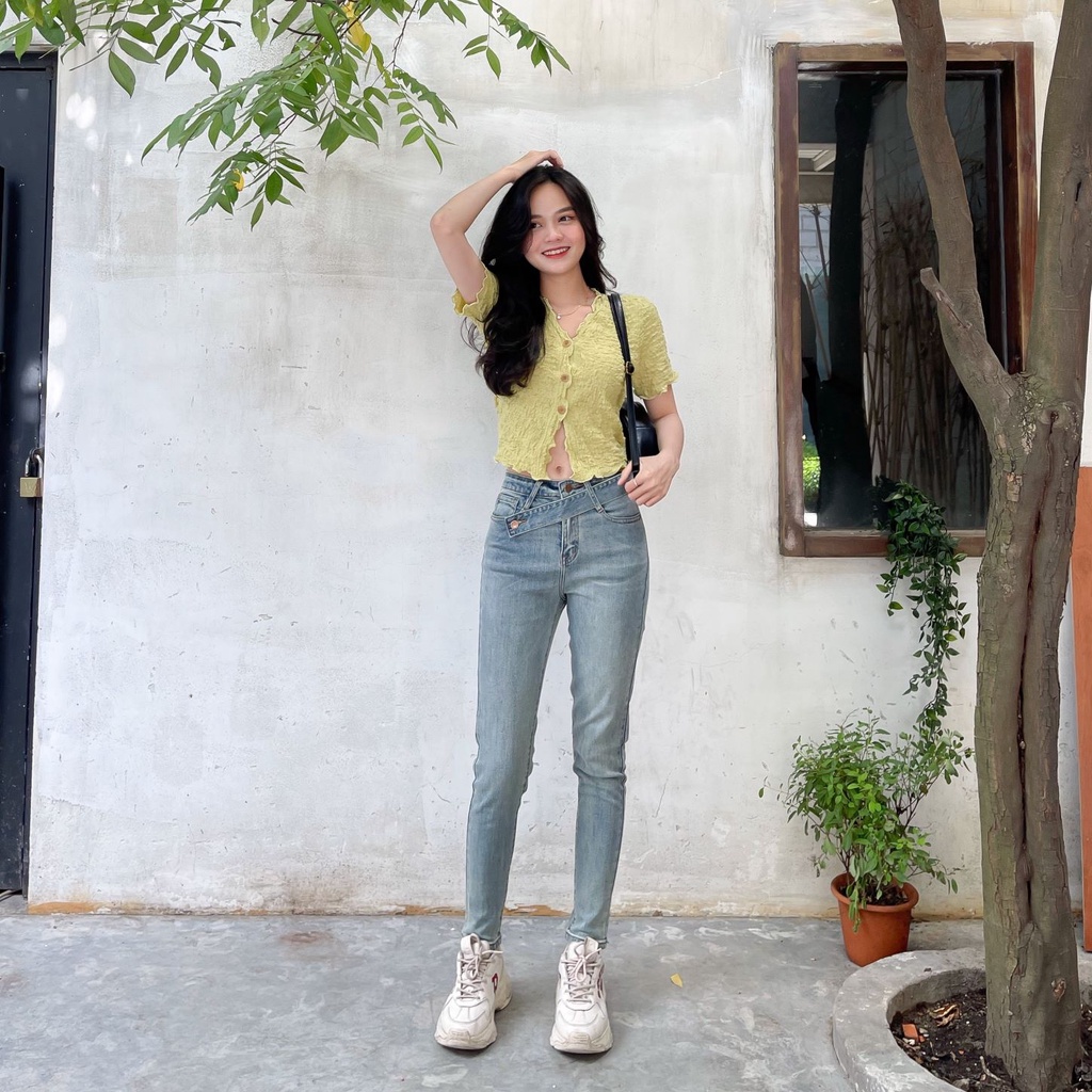 QUẦN JEANS SKINNY NỊT LƯNG ZAREEN JEA125 XANH NHẠT