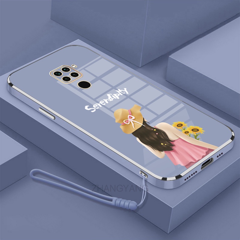 ốp lưng Redmi note 9 Ốp Điện Thoại TPU Silicon Viền Mạ Màu Hình Cô Gái Xinh Đẹp Cho Redmi note 9