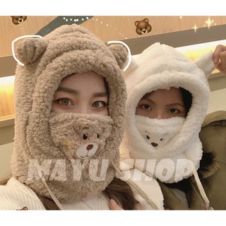 Mũ gấu kèm khẩu trang Cute Bear Hat for winter