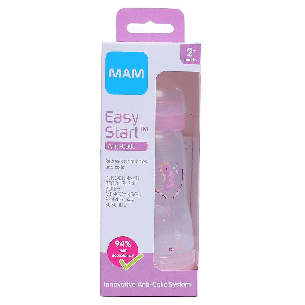 Bình sữa Mam Easy Start Anticolic 260ml - Hồng (Giao mẫu ngẫu nhiên)