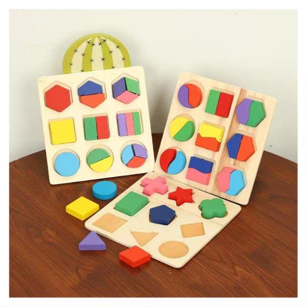 Đồ chơi montessori ghép hình học gỗ - đồ chơi an toàn trí tuệ cho bé