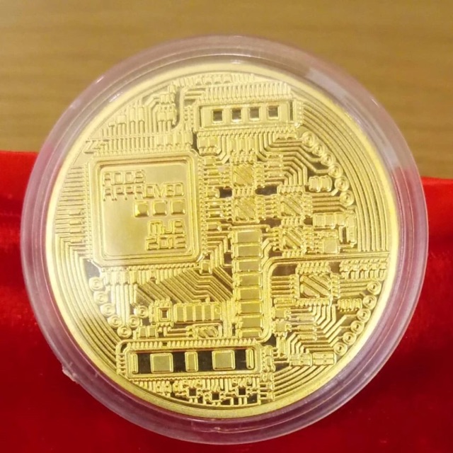 Đồng Bitcoin mạ vàng 24K lưu niệm