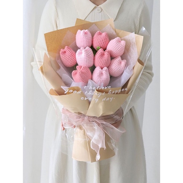 Hoa tulip tron handmade bằng len I tulip 🌷 len xinh, quà tặng người thân thươnggd