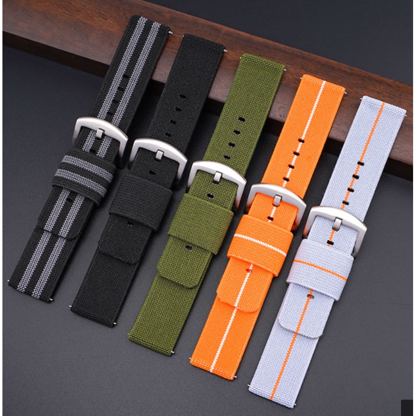 Dây Đeo Vải Canvas Nylon Cho Đồng Hồ Thông Minh Samsung Watch3/4 Active 46mm 20mm 22mm 18mm 24mm