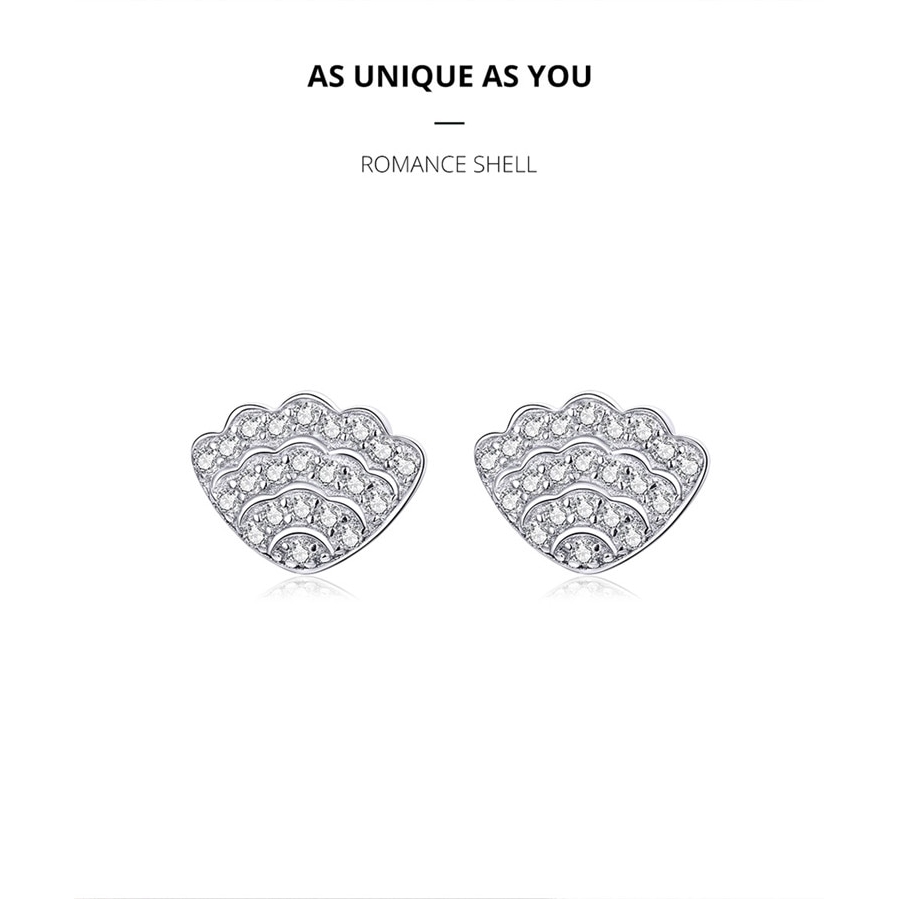 Bông Tai Bamoer Bse342 Bằng Bạc 925 Hình Vỏ Sò