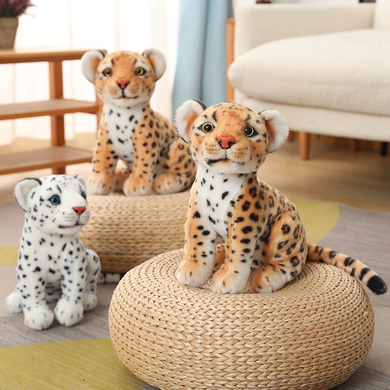 Thú Nhồi Bông Hình Con Báo Tuyết Mềm Mại Kích Thước 28/32CM