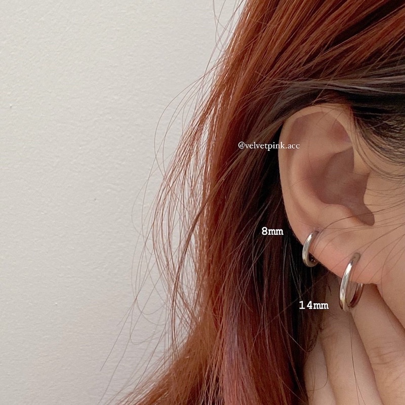 𝐯𝐞𝐥𝐯𝐞𝐭𝐩𝐢𝐧𝐤.𝐚𝐜𝐜🇰🇷 |  khuyên tai tròn thép không rỉ nhiều size