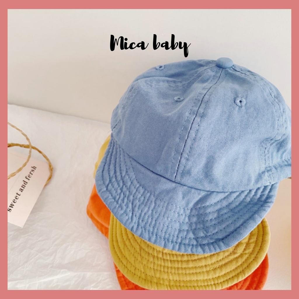 Mũ lưỡi trai vải mềm màu trơn xinh xắn cho bé Mica Baby MH131