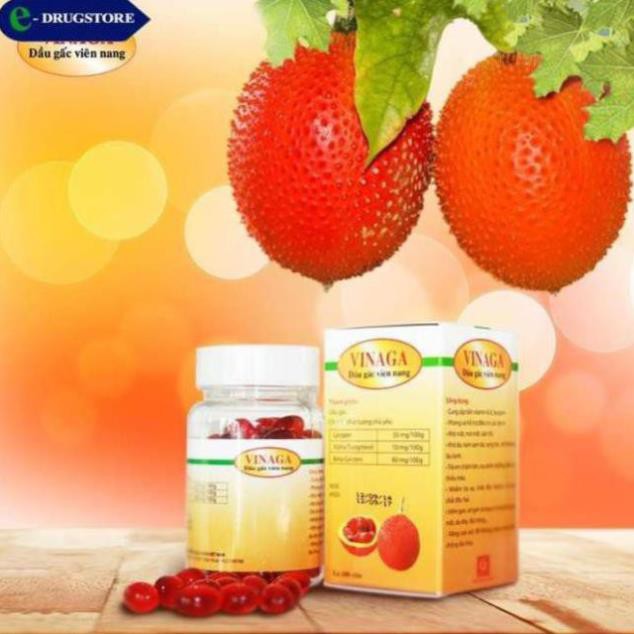 Dầu Gấc Vinaga DHA.Bổ Sung Giúp Phát Triển Trí Não,Sáng Mắt,Đẹp Da Chống Lão Hóa.Hộp 100 viên