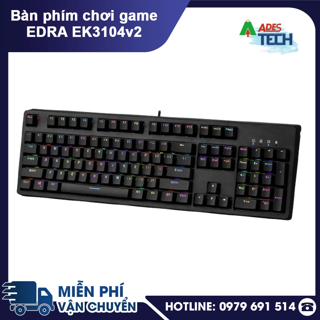 Bàn phím chơi game EDRA EK3104V2 Bàn phím cơ 104 phím full size
