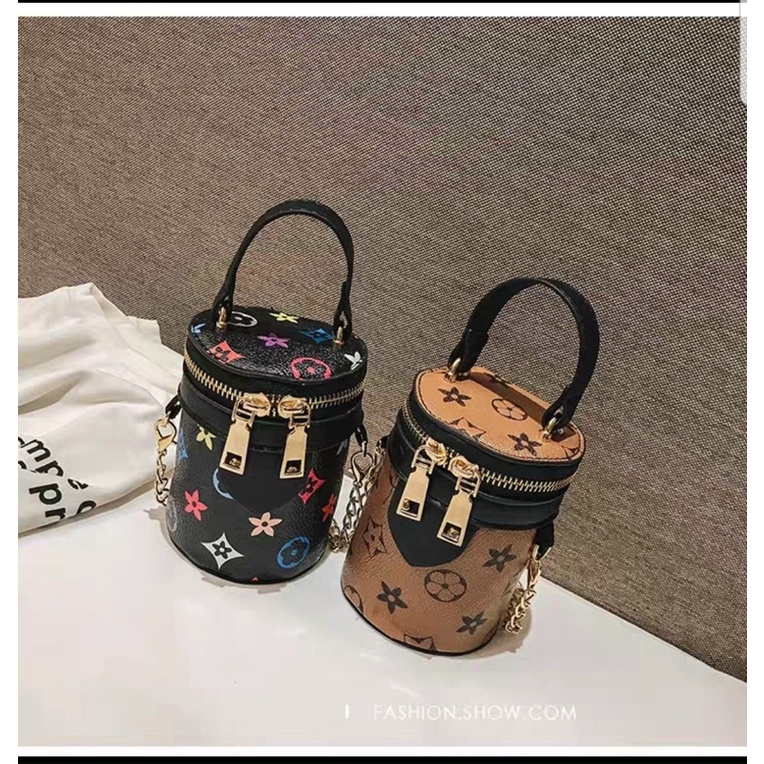 Túi Xách Cặp Lồng, Túi Đeo Chéo Mini Hình Trụ Cho Bé Siêu Sang