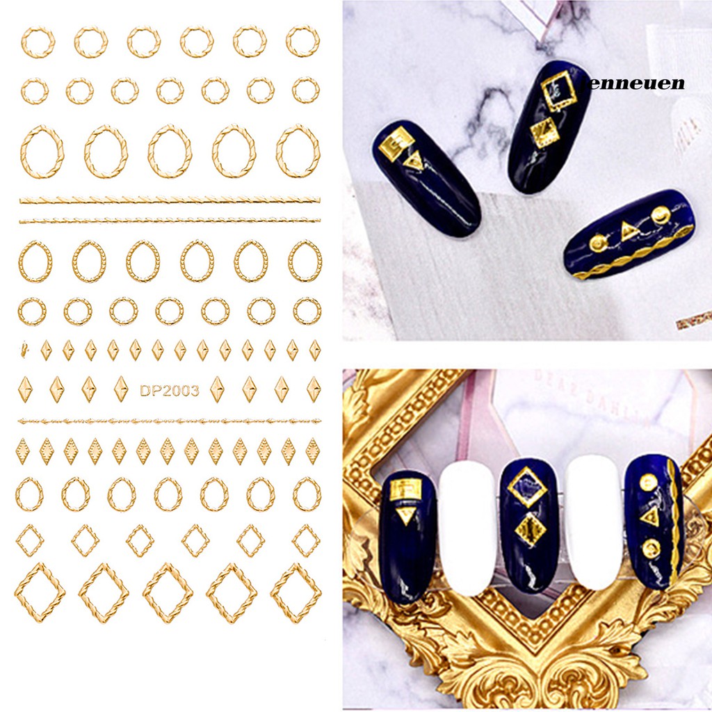 [Hàng mới về] Miếng Dán Trang Trí Móng Tay Họa Tiết Hình Học Đơn Giản Dành Cho Bạn Nữ