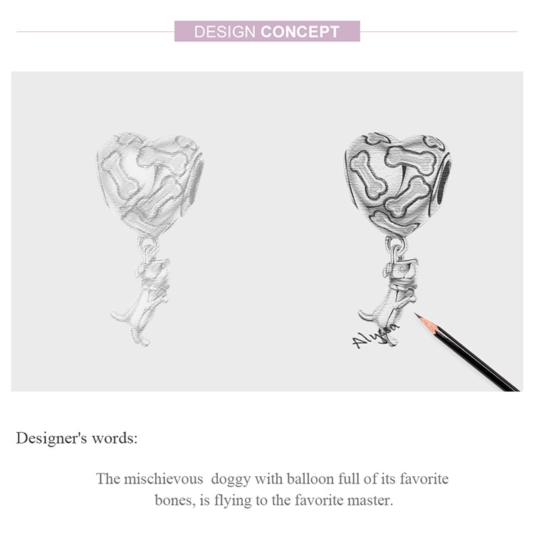 Hạt Charm Bamoer Bạc Hình Chú Chó Tráng Men Dùng Làm Trang Sức Cho Nữ