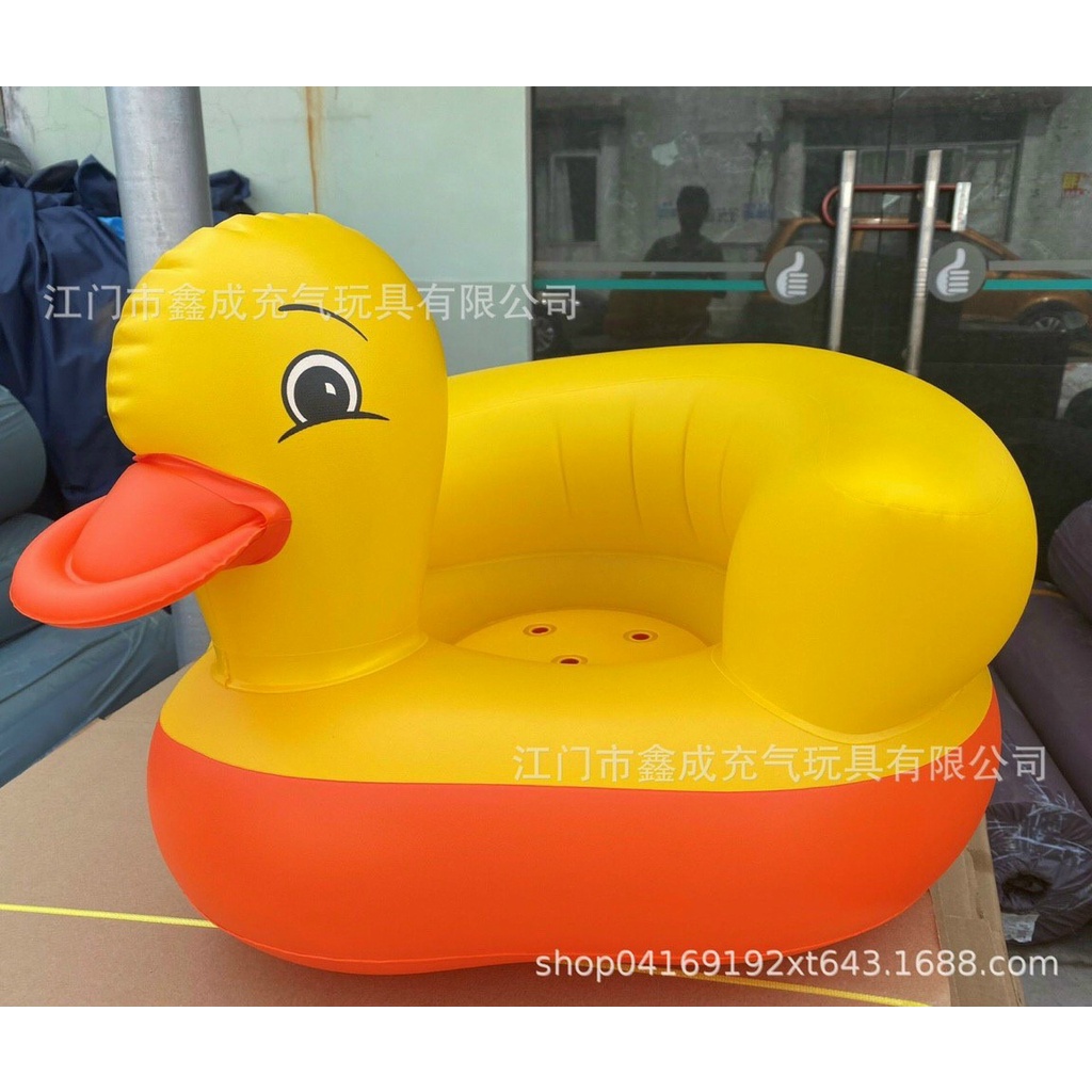 Ghế Hơi Tập Ngồi Cho Bé Hình Vịt Con Siêu Ngộ Nghĩnh Đáng Yêu, Bơm Hơi Dễ Dàng, Nhỏ Gọn Tiện Dụng
