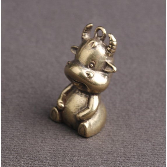 Tượng trâu đồng 🎁FREESHIP🎁Tượng đồng phụ kiện tiểu cảnh, bàn trà, trang trí bonsai, bàn làm việc