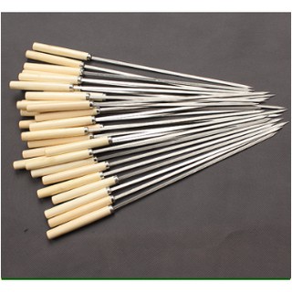 Xiên inox cán gỗ - 33cm