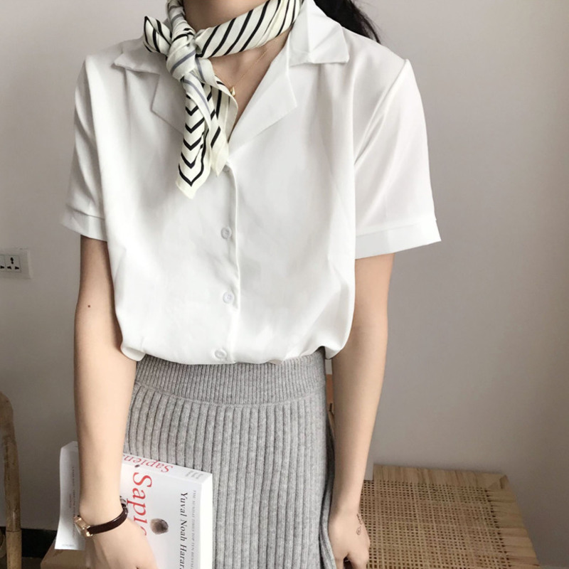 Áo Sơ Mi Voan Tay Ngắn Thời Trang Dành Cho Nữ
