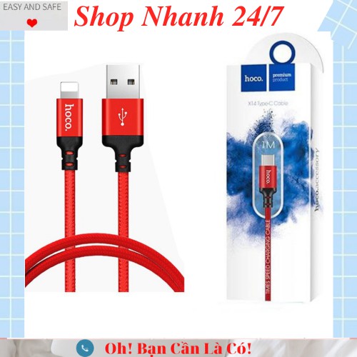 Cáp Sạc iphone Hoco X14 Lightning Bọc Dù Cho Điện Thoại Iphone IPad Pin Dự Phòng Tai nghe Bluetooth Airpod airpods i12