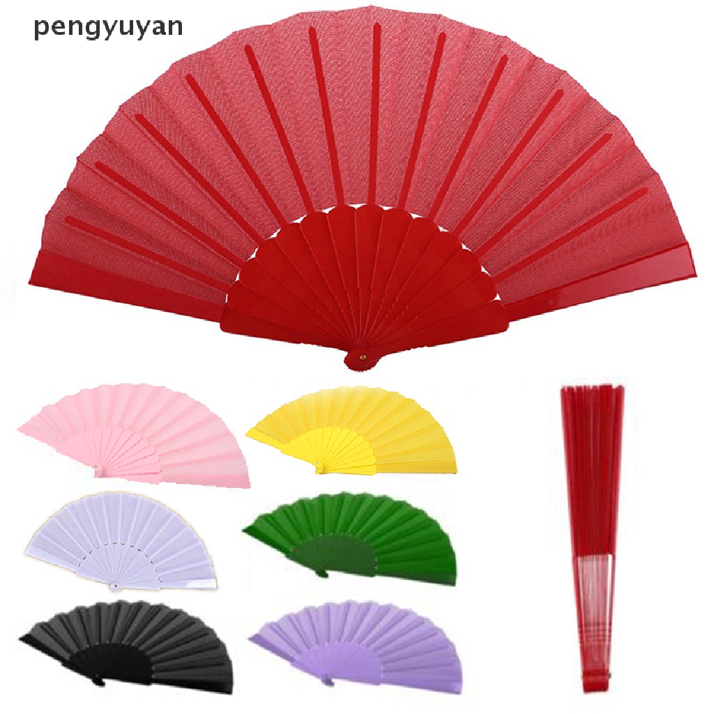 [pengyuyan] Quạt Vải Gấp Cầm Tay Có Thể Dùng Cho Tiệc Cưới Ngoài Trời [Mới]