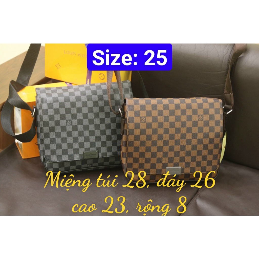 Túi đeo chéo L.V Nam size 25 không box/Túi đeo chéo Nam không box size 25