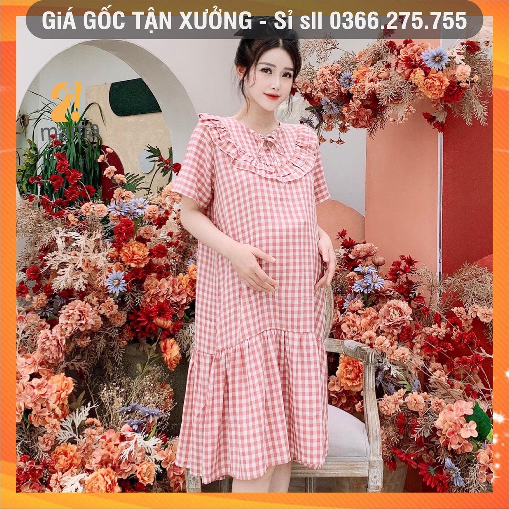 Đầm bầu thiết kế mùa hè 2MAMA dáng công sở suông chữ A V94