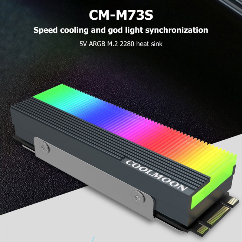 Quạt tản nhiệt ổ cứng LI COOLMOON CM-M73S M.2 ARGB SSD 2280