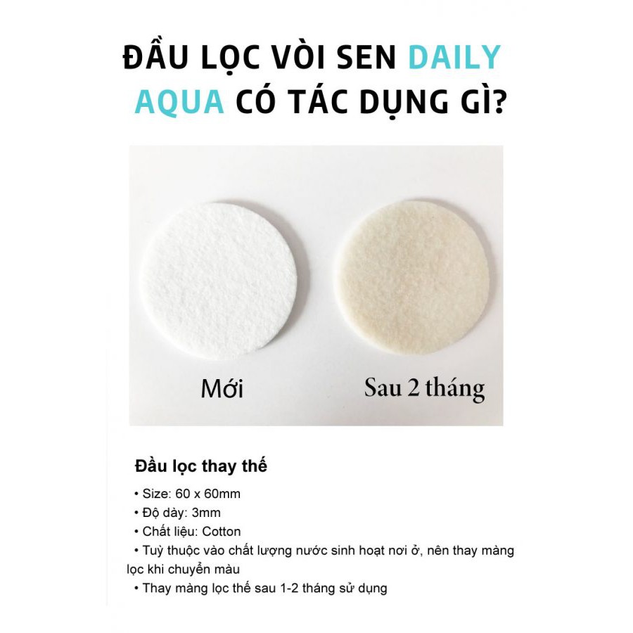 Màng lọc đầu vòi sen Daily Aqua (5 miếng) - Lọc bụi bẩn, vi khuẩn