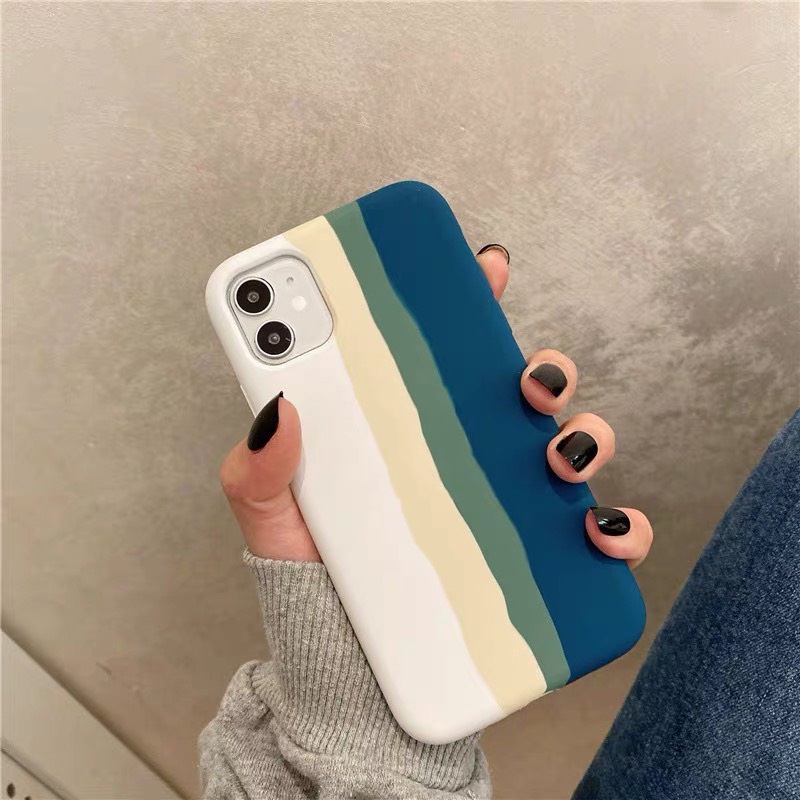 Ốp lưng chống bẩn hình cầu vồng full viền dành cho 6/6s/6plus/6splus/7/7plus/8/8plus/x/xs/xsmax/11/11promax