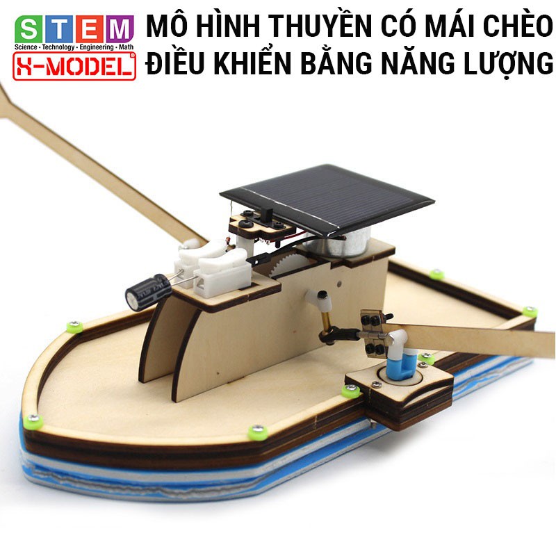 Đồ chơi sáng tạo STEM Thuyền gỗ có mái chèo X-MODEL chạy được dưới nước ST46 cho bé , Đồ chơi DIY |Giáo dục STEM,STEAM