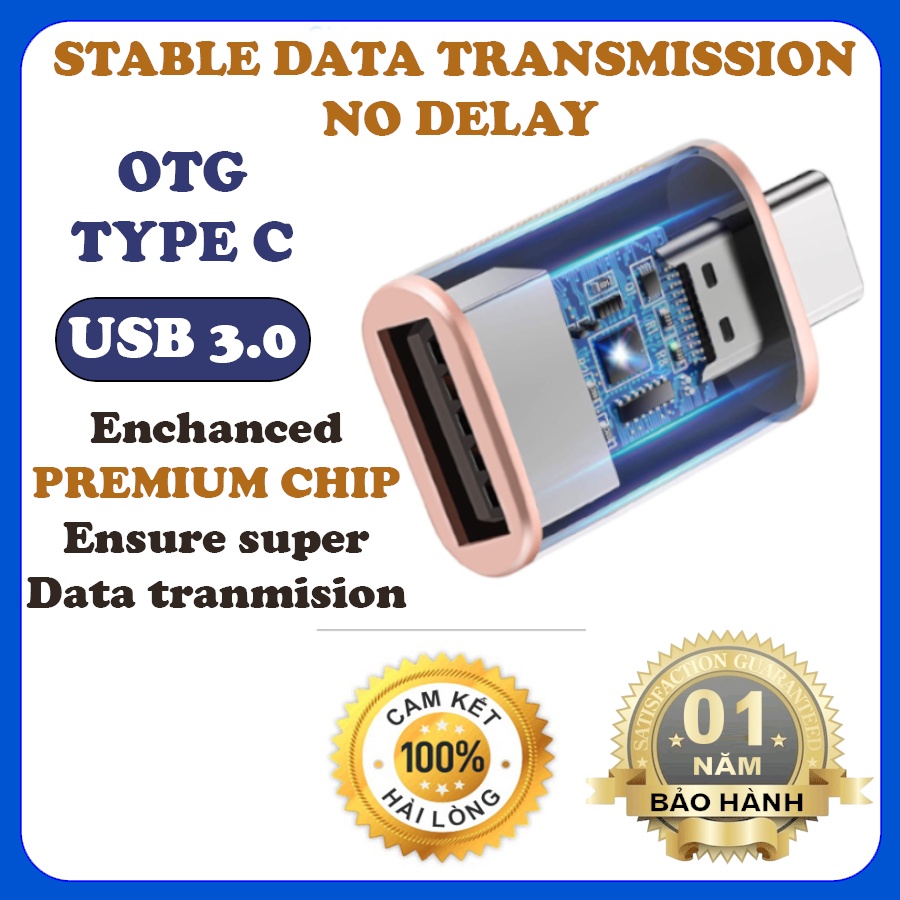 Đầu chuyển OTG Type C, ra đầu nối USB 3.0, tốc độ 5Gbps