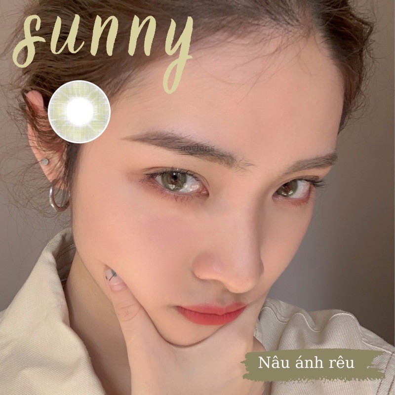 Kính áp tròng màu nâu rêu Sunny Brown Hàn Quốc