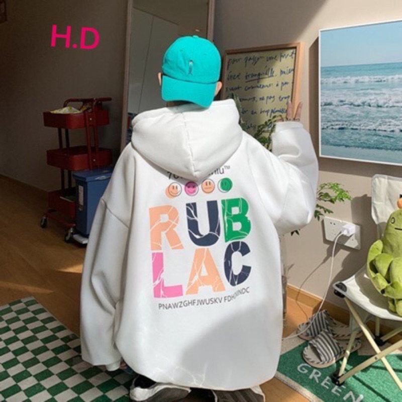 Áo hoodie RUBLAC UlzzangHodie nữ form rộng dài vải nỉ tàu giá rẻ không xù lông hàng quảng châu BST ao thu đông unisex
