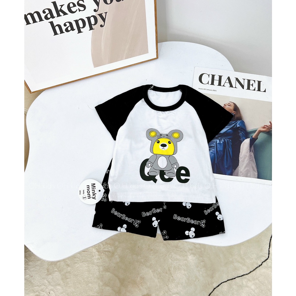 Bộ thun lạnh cộc tay hoạt hình BEAR cho bé