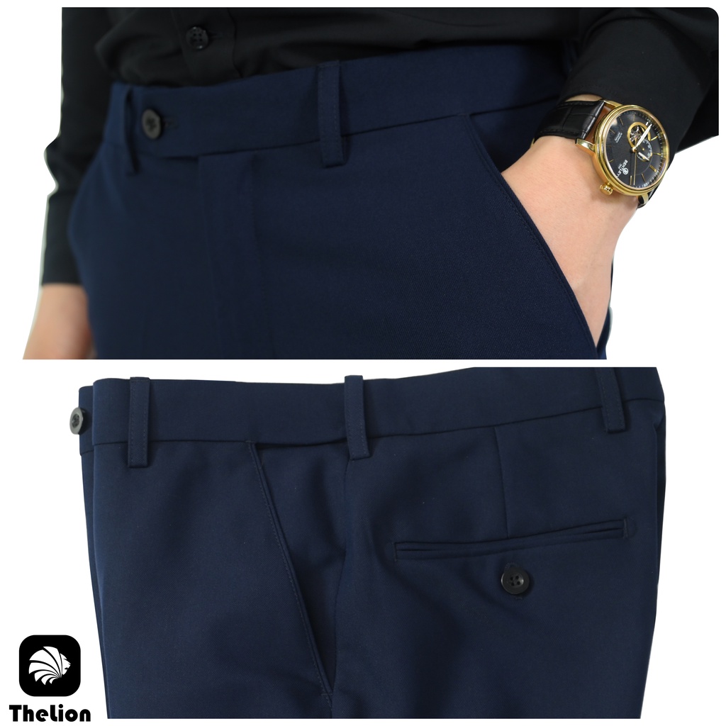 Quần âu nam - quần tây nam cao cấp tăng cạp chun vải dày dặn chống nhăn co giãn thoải mái chuẩn form slimfit | TheLion