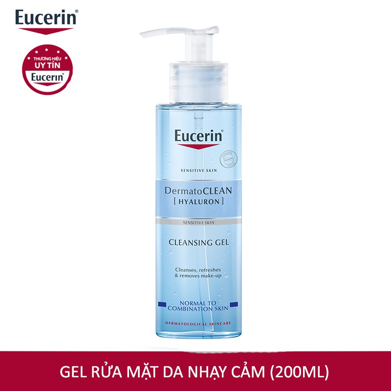 [Mã COS1904 giảm 8% đơn 300K] Eucerin DermatoCLEAN Hyaluron Cleansing Gel: Gel Rửa Mặt Tươi Mát (200ml)