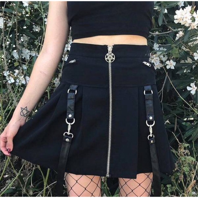 Chân Váy Cạp Cao Gothic Nữ Cực Chất