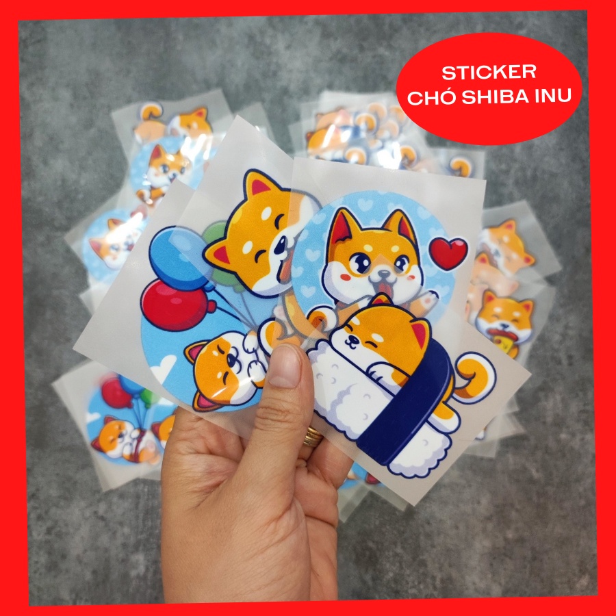 Sticker chó shiba ủi áo Miếng vá áo Hình ủi nhiệt áo thun cực Xinh - Miếng dán ủi quần áo Dễ thương