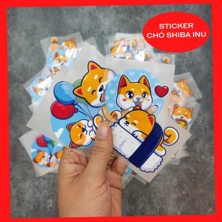 Sticker chó shiba ủi áo Miếng vá áo Hình ủi nhiệt áo thun cực Xinh - Miếng dán ủi quần áo Dễ thương