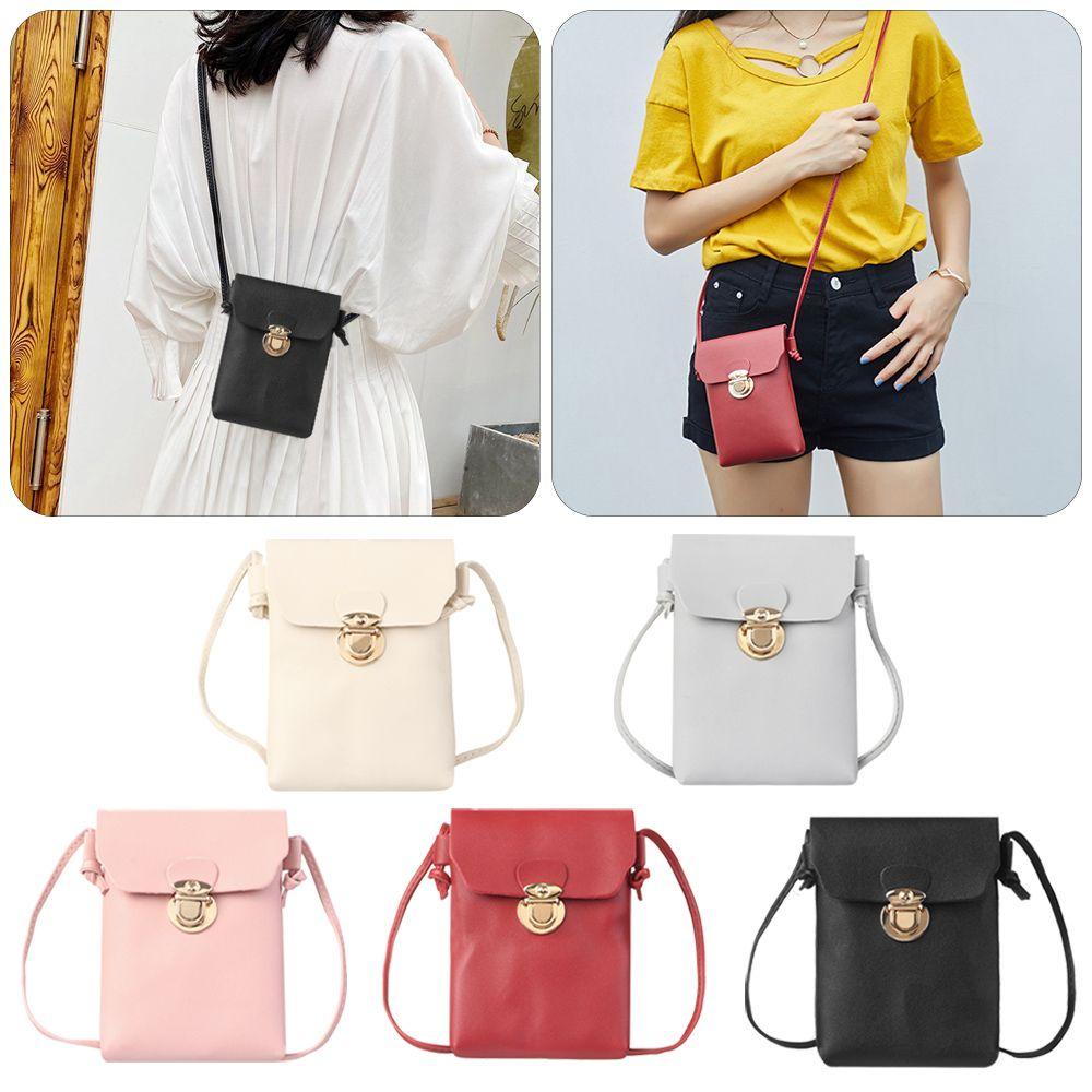PATH Túi Đeo Chéo Mini Bằng Da PU Màu Trơn Thời Trang Ốp